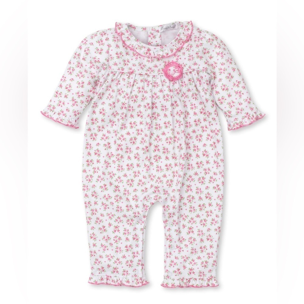 Kissy Kissy pima coverall baby girl ruffle Petite Paradise Playsuit rosette rose